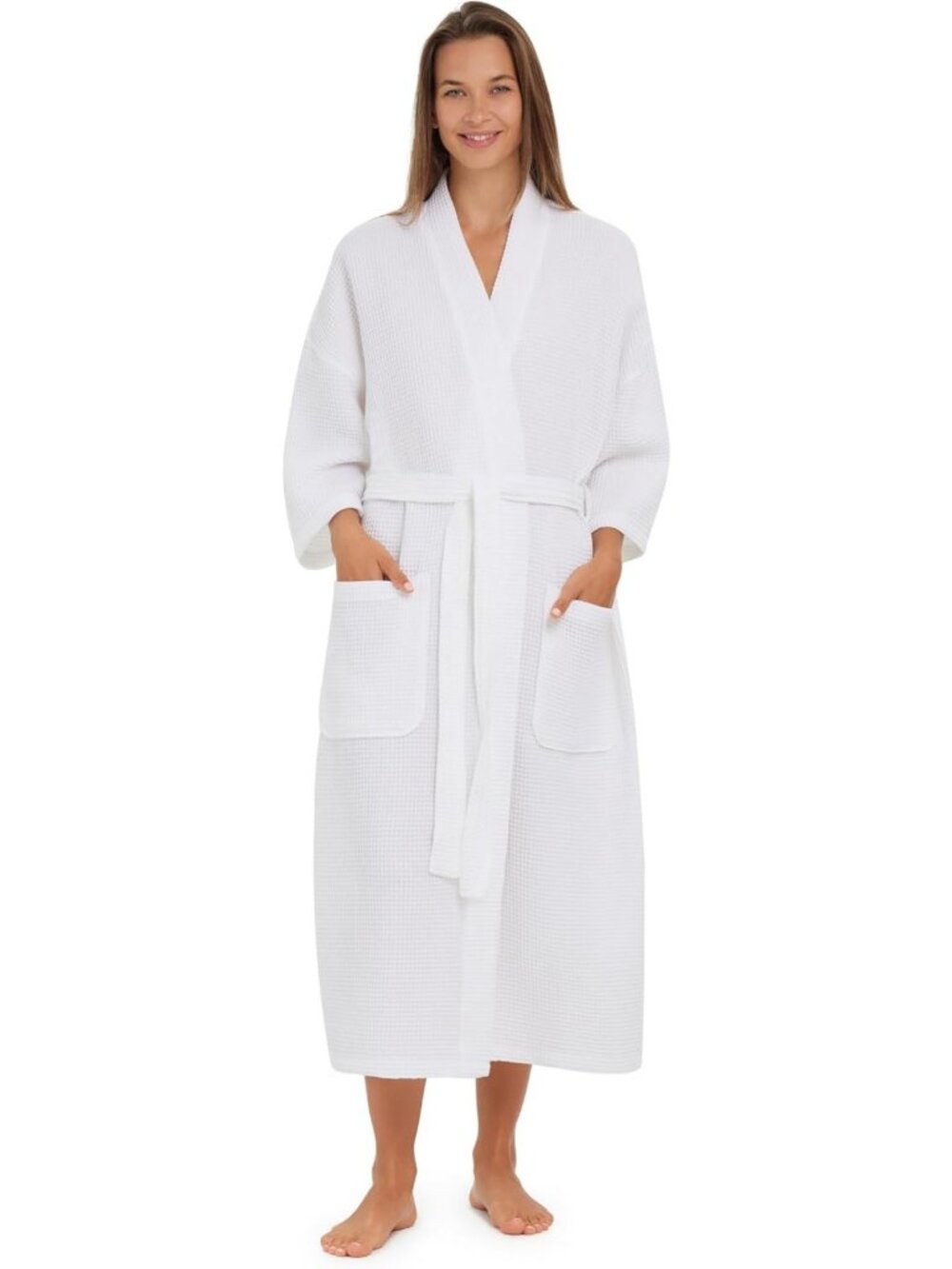 Cozy Square Waffle Spa Kimono Robe for Men & Women | Luxurious Comfort & Style
